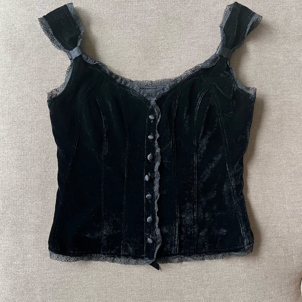 Banana Republic Black Velvet Vest - Size 4